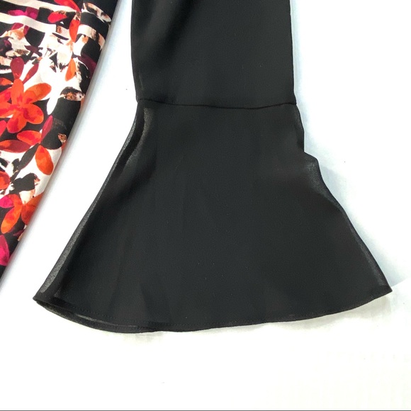 NEW BCBG Bell Sleeve Tie Back Floral Shift Dress S - Picture 7 of 8